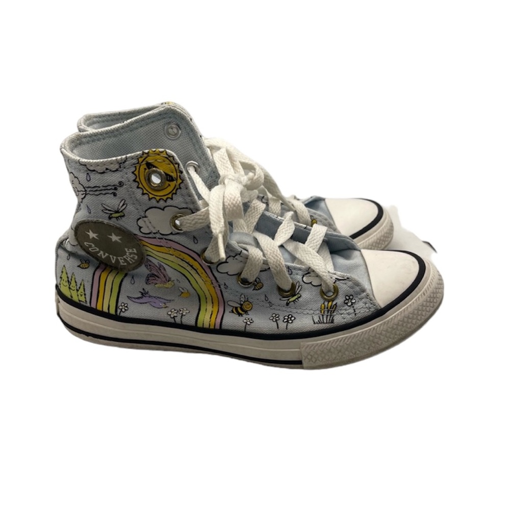 Converse Chuck Taylor All Star Kid High Top Sneakers  Rainbow Cartoon Size 1